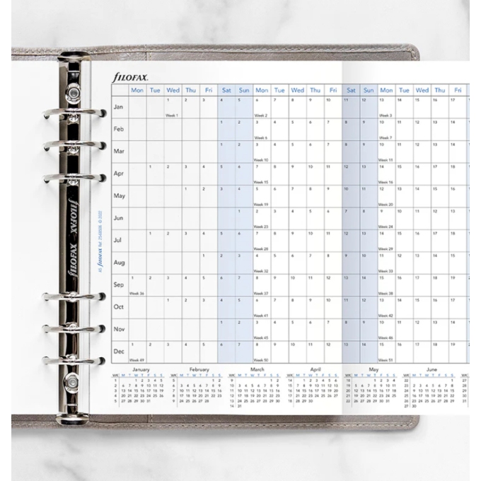 Filofax horizontální kalendář 2025 plánovací AJ - A5